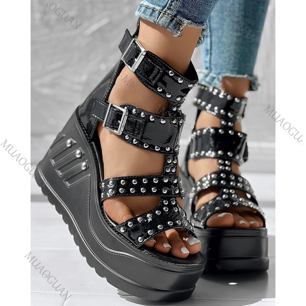 Street Fashion Ladies - Fashion Women Peep Toe Black Sandals