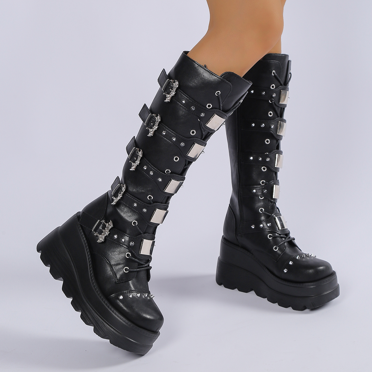 Street Fashion Ladies - New Ladies Goth Platform Boots Fashion
