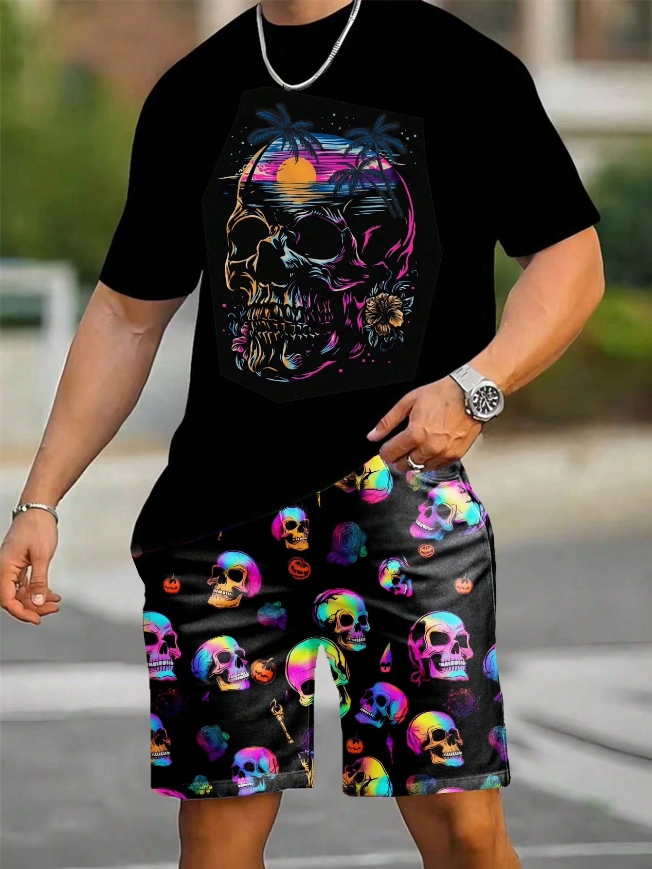 Street Fashion In China - 2026 Summer New Men's Short-Sleeved Shorts