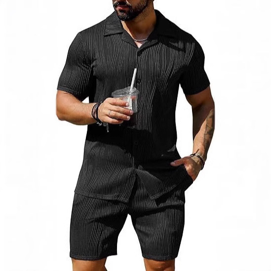 Men's 2 Piece Outfits Short Sl - Street Fashion In China avaliação e preço