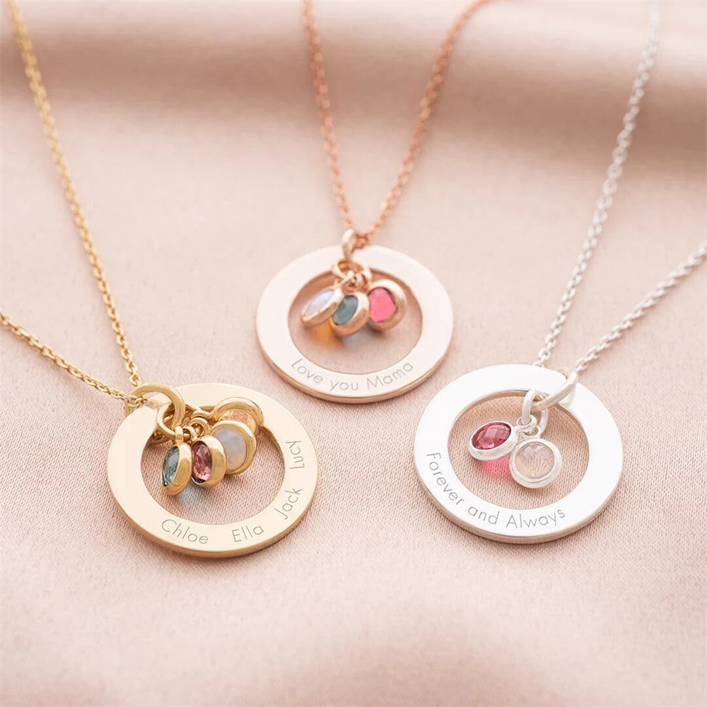 Custom Birthstone Eternal Ring - Street Fashion Necklace avaliação e preço