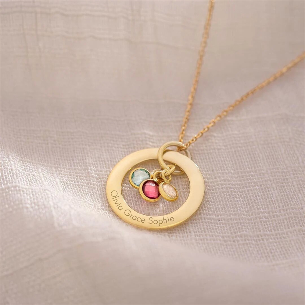 Custom Birthstone Eternal Ring - Street Fashion Necklace avaliação e preço
