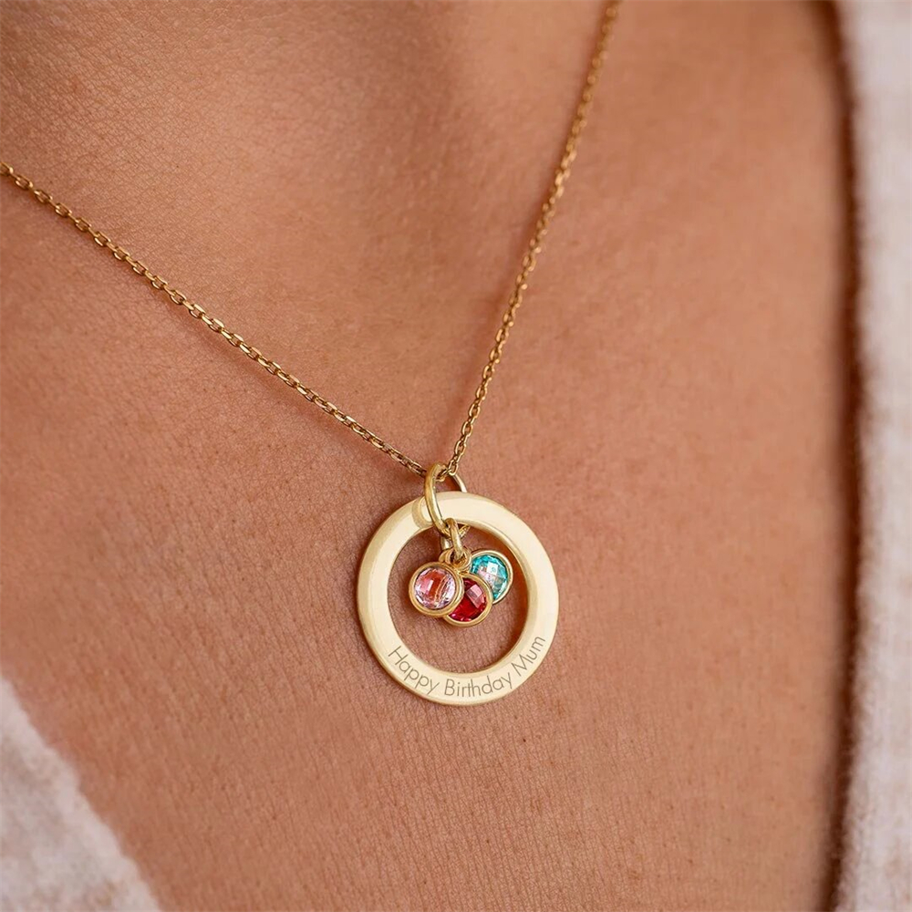 Custom Birthstone Eternal Ring - Street Fashion Necklace avaliação e preço