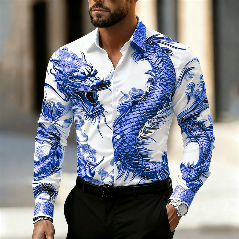 Men's shirt long sleeve shirt  - Street Fashion In Chinese avaliação e preço