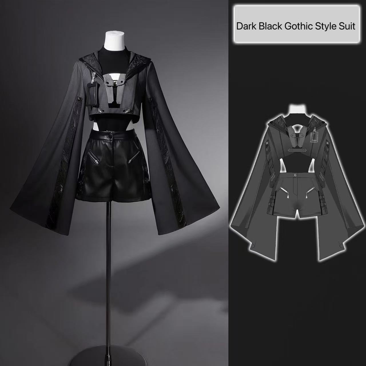 Dark Black Gothic Costume Wome - Street Fashion In Chinese avaliação e preço