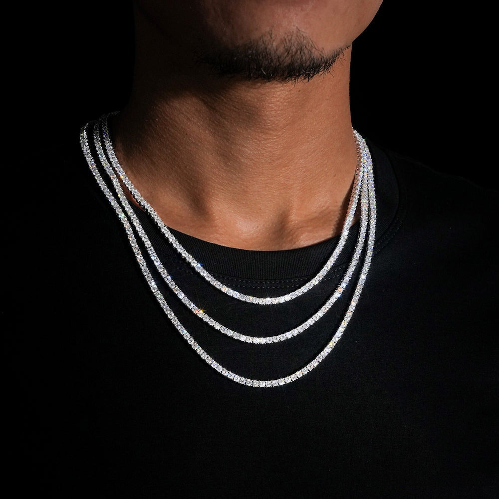 ESKEEM Brass 2/3/4/5mm Moissan - Street Fashion Necklace avaliação e preço