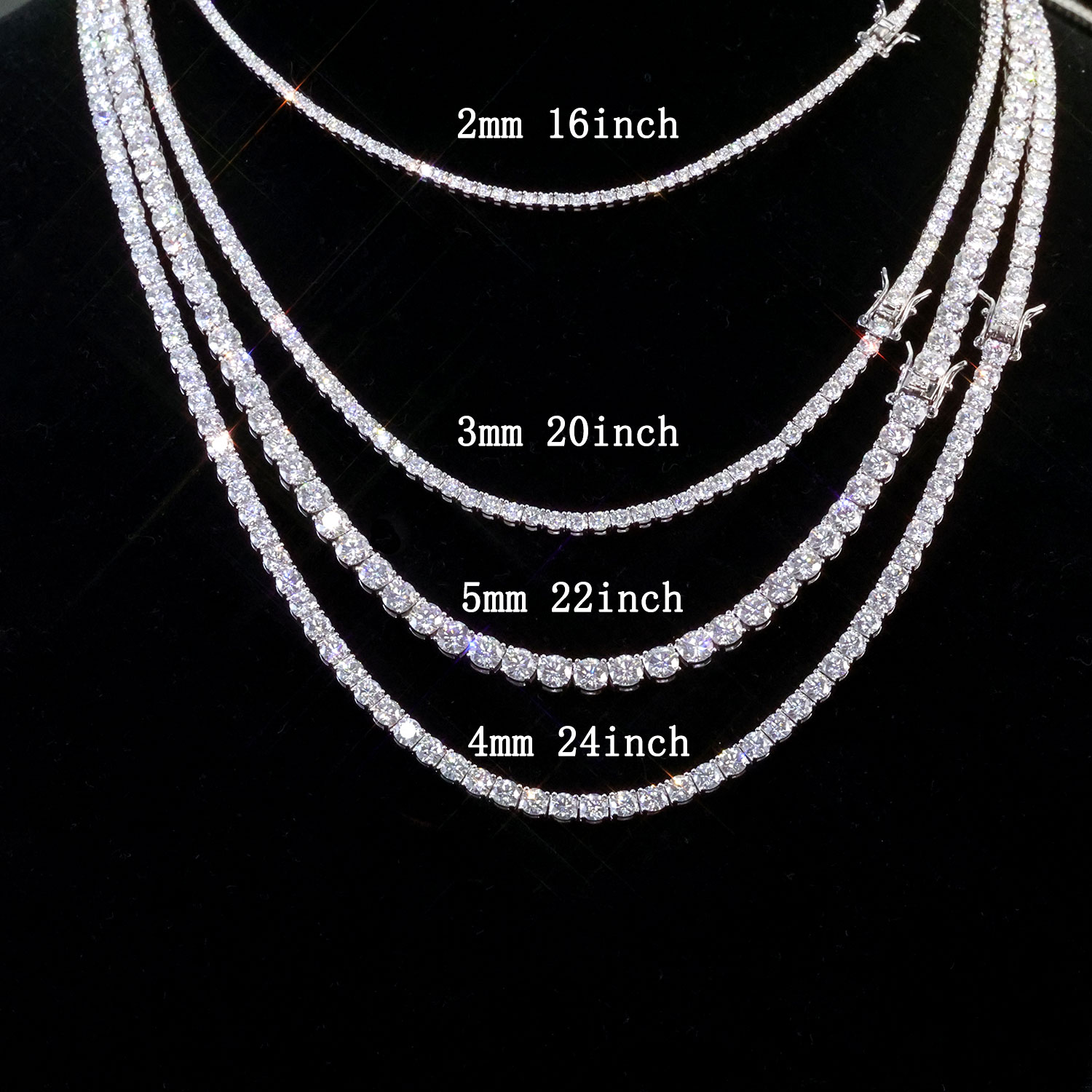 ESKEEM Brass 2/3/4/5mm Moissan - Street Fashion Necklace avaliação e preço