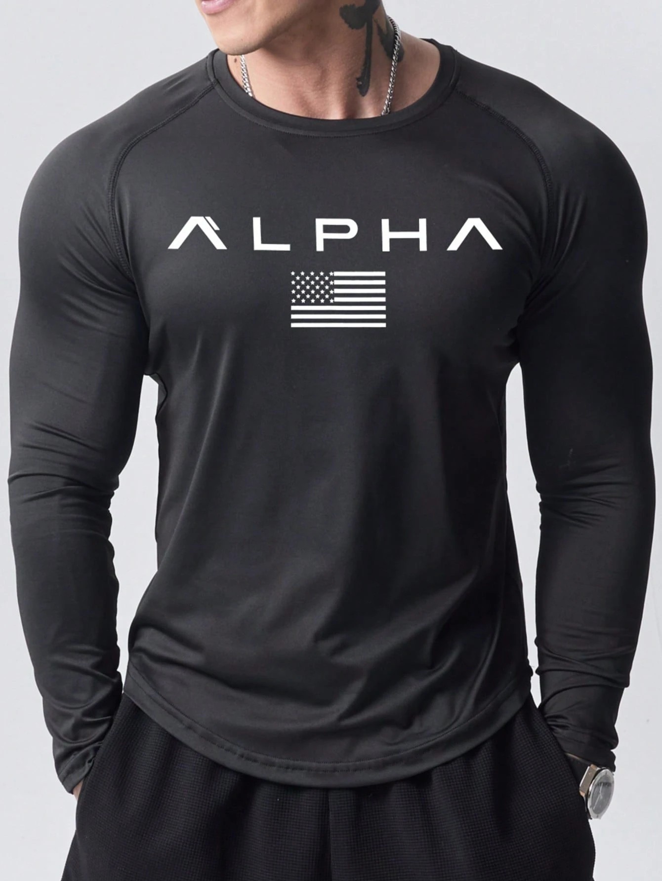New men's long-sleeved T-shirt - Street Fashion In China avaliação e preço