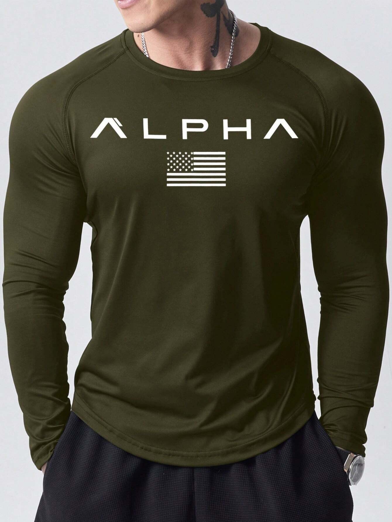 New men's long-sleeved T-shirt - Street Fashion In China avaliação e preço