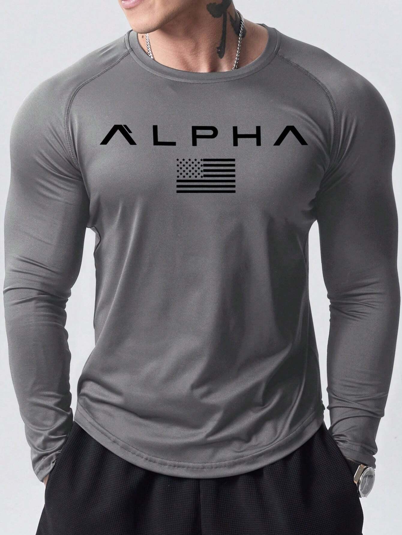 New men's long-sleeved T-shirt - Street Fashion In China avaliação e preço