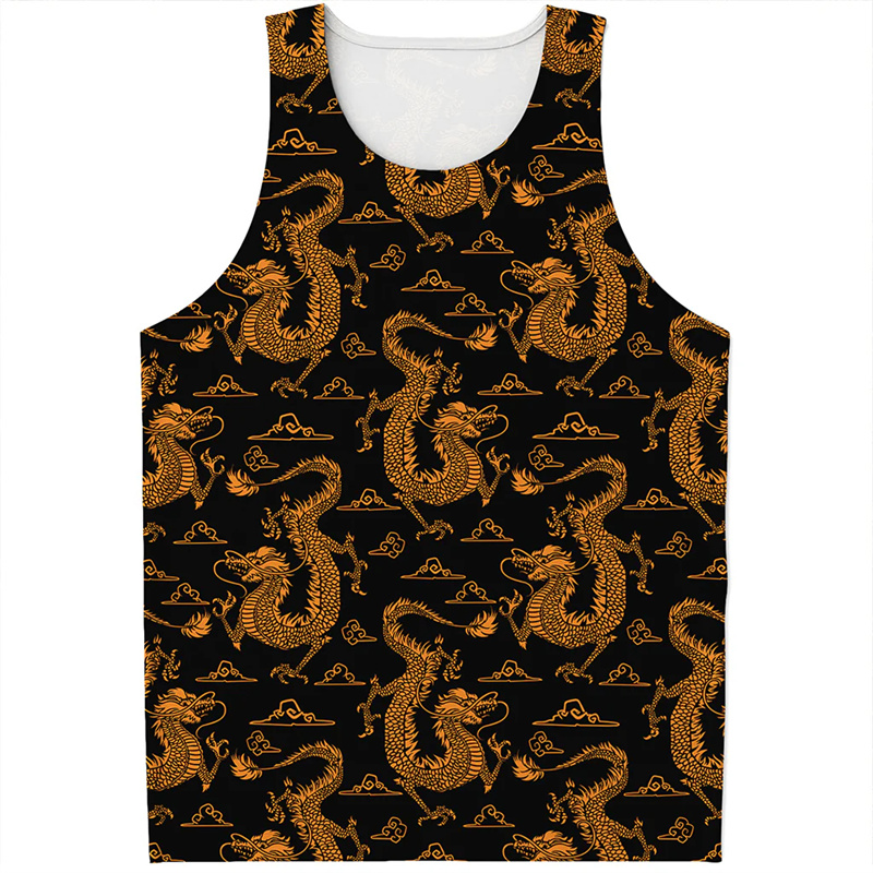 Chinese Dragon Pattern Tank To - Street Fashion In Chinese avaliação e preço