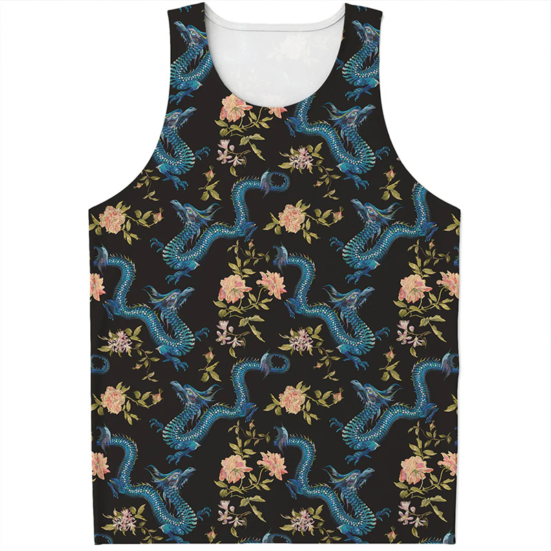 Chinese Dragon Pattern Tank To - Street Fashion In Chinese avaliação e preço