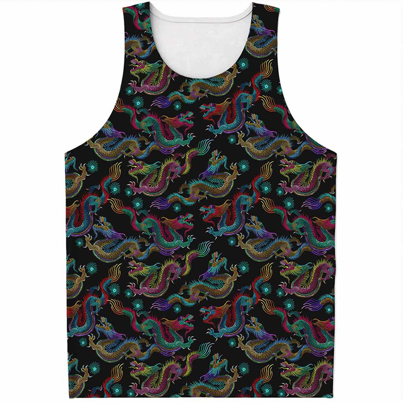 Chinese Dragon Pattern Tank To - Street Fashion In Chinese avaliação e preço