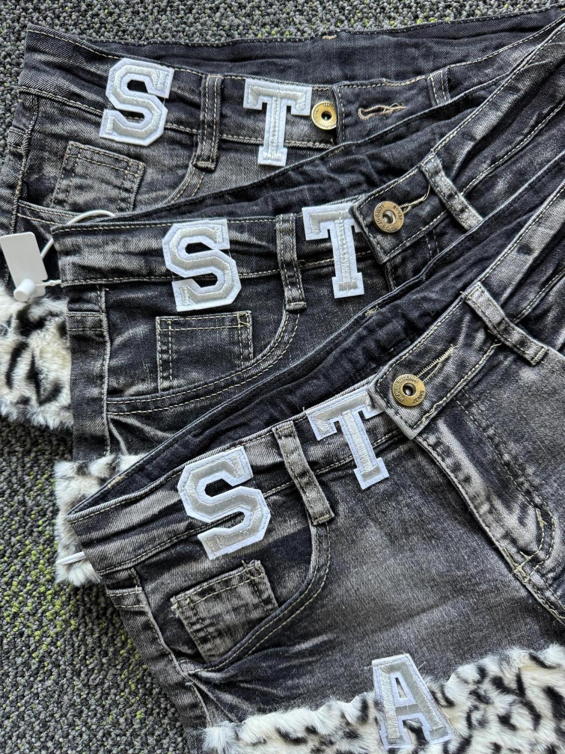 Y2k Embroidered Patch Denim Sh - Street Fashion Harajuku avaliação e preço