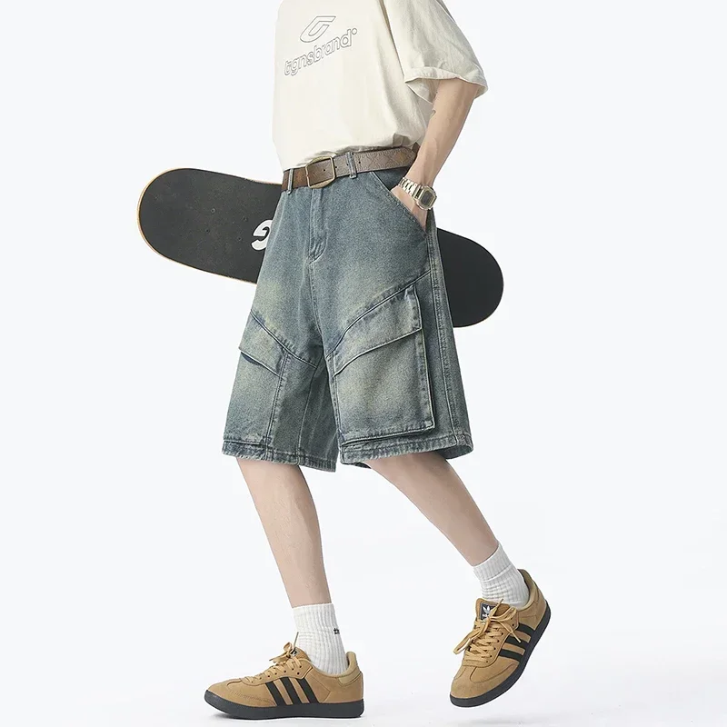 Summer Men's Denim Shorts Stre - Street Fashion Harajuku avaliação e preço