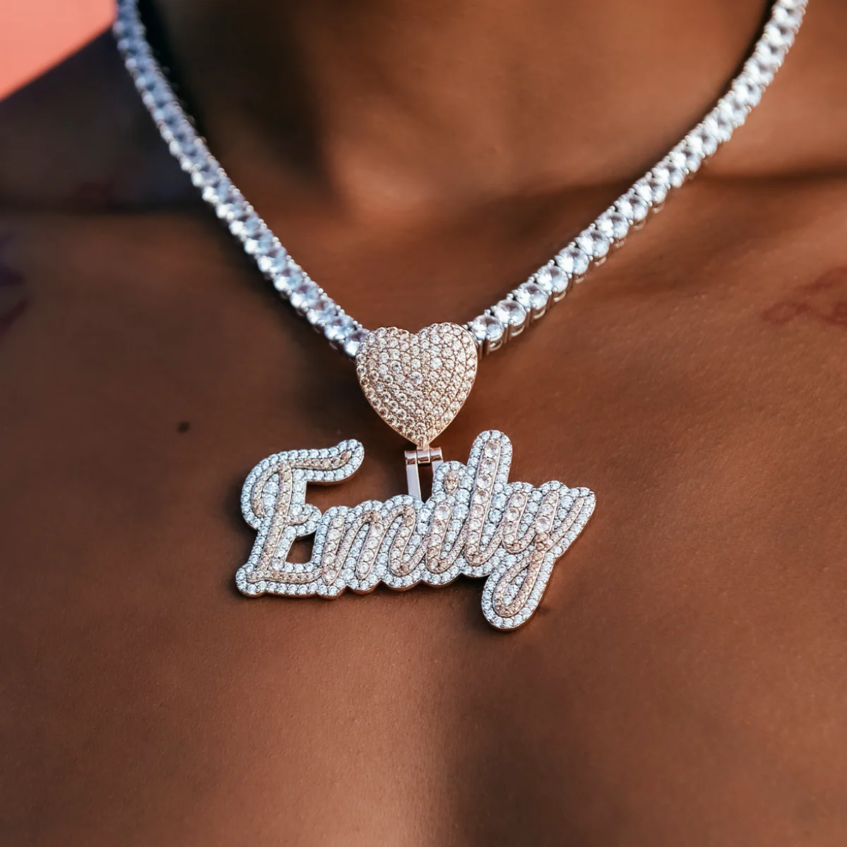 Custom Name Plate Two-Tone Scr - Street Fashion Necklace avaliação e preço