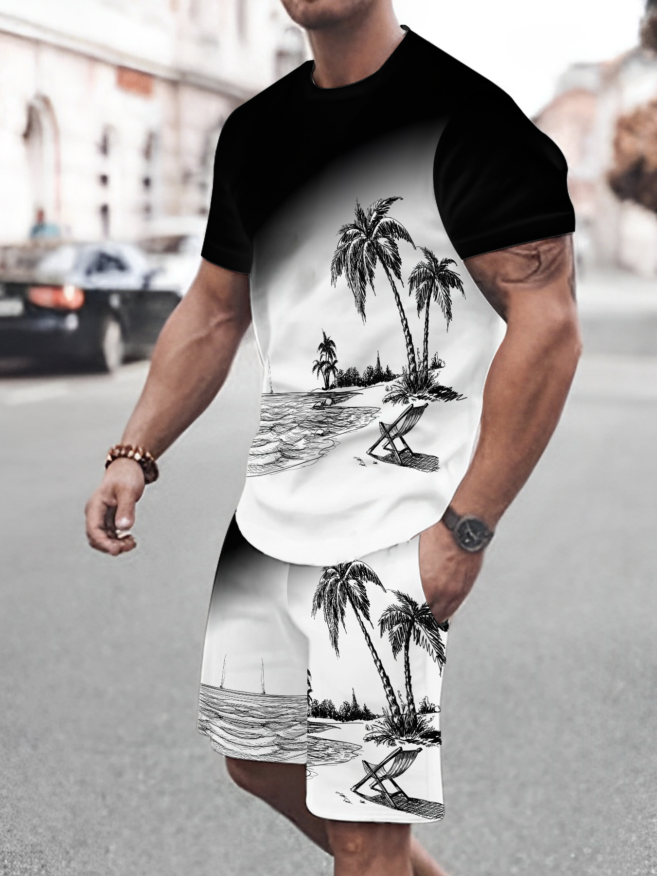 2026 Summer New Men's Short-Sl - Street Fashion For 2026 avaliação e preço