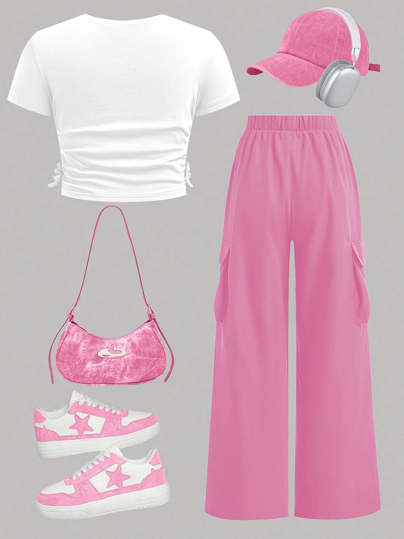 Trendy Girls 2Pcs Co-Ord, Whit - Street Fashion Co avaliação e preço