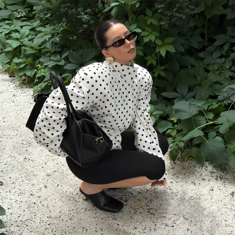 Women Polka Dot Jacket Fashion - Street Fashion Necklace avaliação e preço