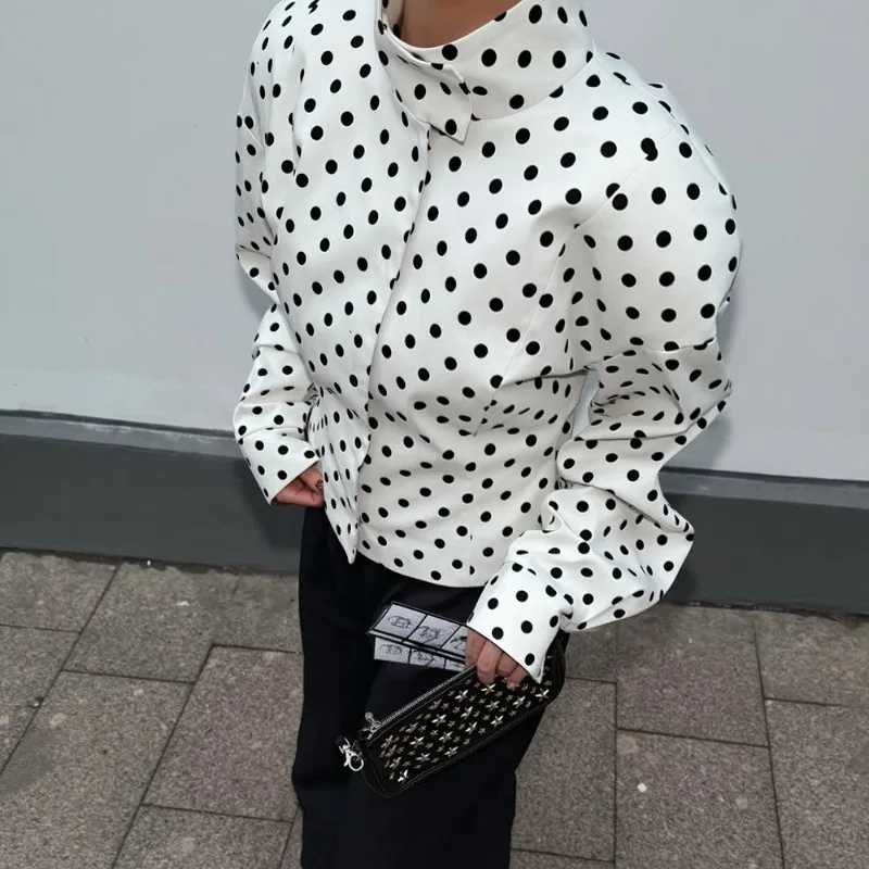 Women Polka Dot Jacket Fashion - Street Fashion Necklace avaliação e preço