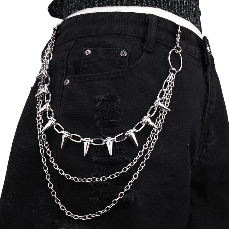 Hip Hop Punk Rock Metal Pants  - Street Fashion Necklace avaliação e preço