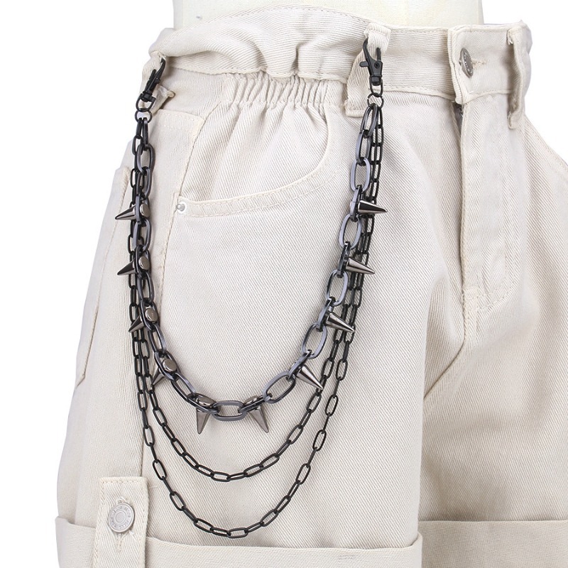 Hip Hop Punk Rock Metal Pants  - Street Fashion Necklace avaliação e preço