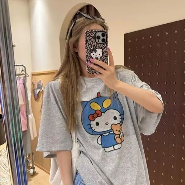 Short Sleeved Hello Kitty Prin - Street For Fashion avaliação e preço
