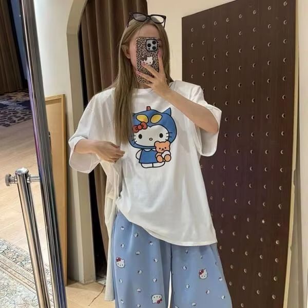 Short Sleeved Hello Kitty Prin - Street For Fashion avaliação e preço