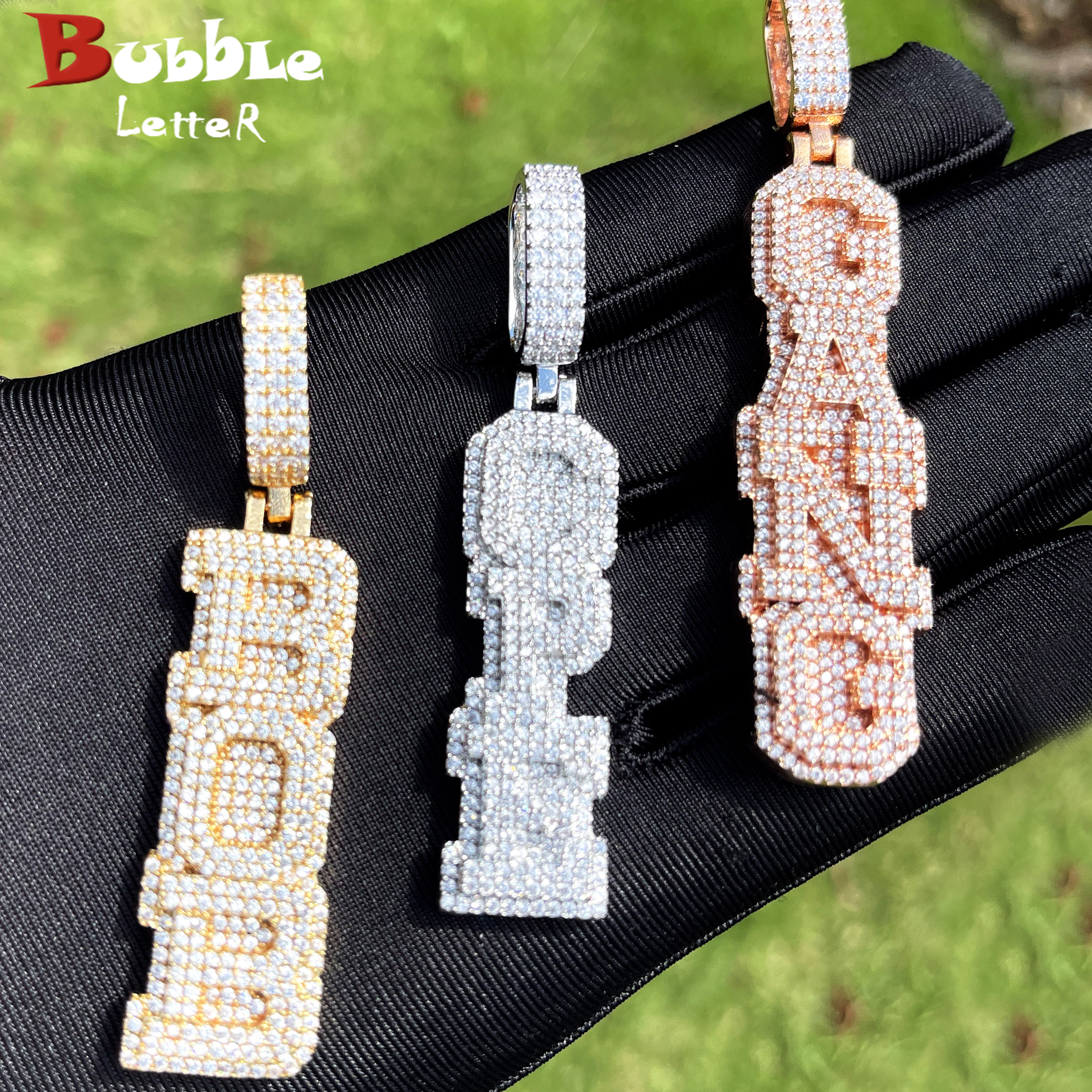 Bubble Letter Customized Name  - Street Fashion Necklace avaliação e preço