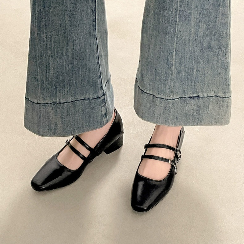 Square Toe Low Heel Women Silv - Street Fashion Ladies avaliação e preço