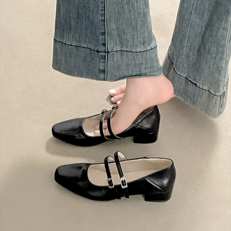Square Toe Low Heel Women Silv - Street Fashion Ladies avaliação e preço