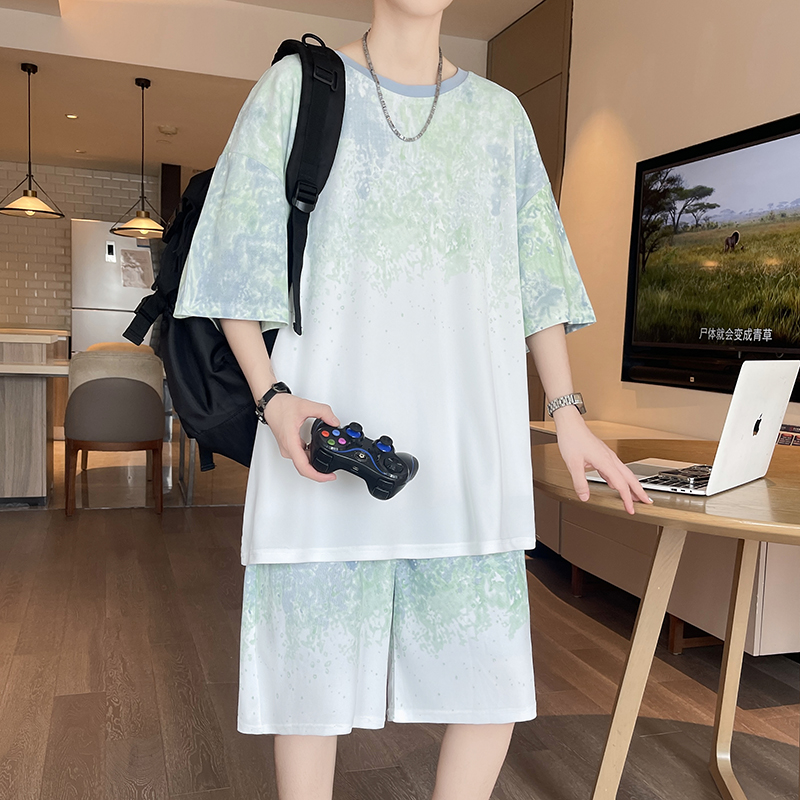 【Top 5-Point Pants】Men's T-Shi - Street Fashion In China avaliação e preço
