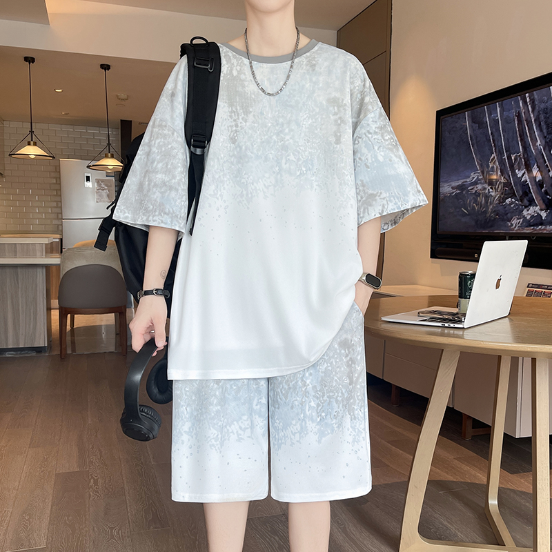 【Top 5-Point Pants】Men's T-Shi - Street Fashion In China avaliação e preço