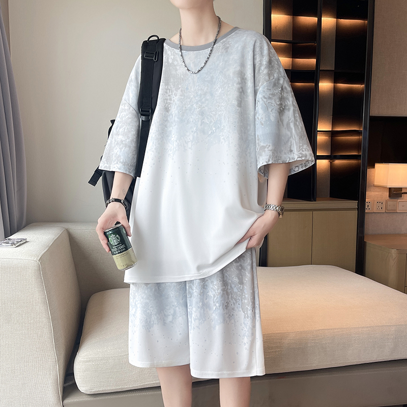 【Top 5-Point Pants】Men's T-Shi - Street Fashion In China avaliação e preço